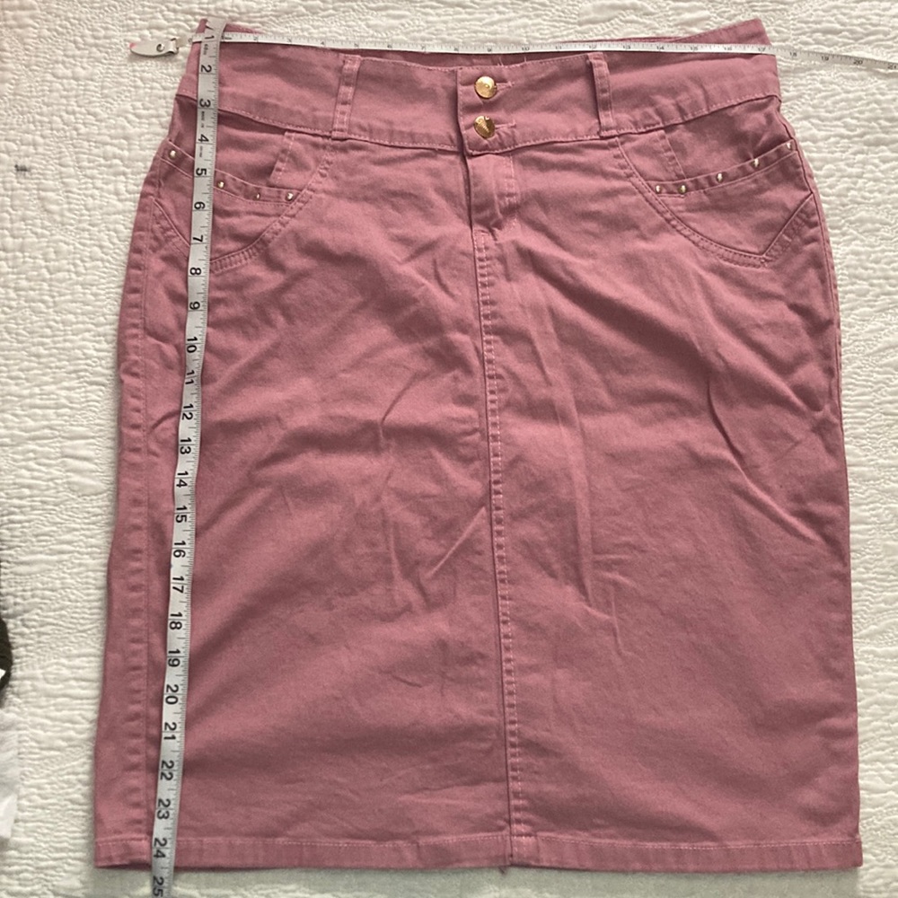 Mauve/Pink Denim Skirt